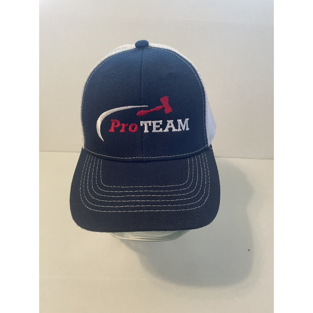 Mens Pro Team Ball Cap Trucker‎ Hat SnapBack Blue White Adjustable Size